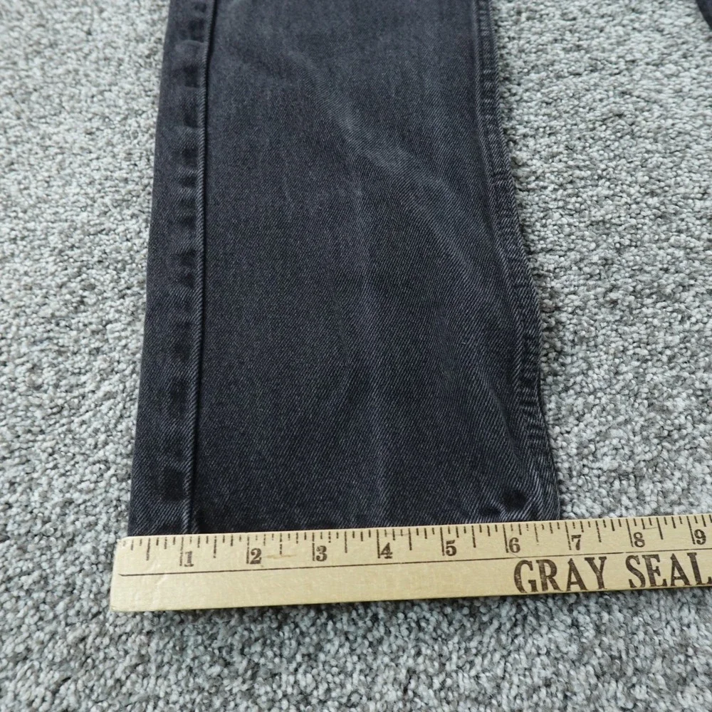 Levis Jeans Mens 30X32 Black Dark Denim Pants 505 Straight Leg 5 Pocket Mid Rise